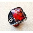 thumbnail image 2 of Red Garnet Ring, Silver Jewelry, 925 Silver Ring, Father's Day, Checker Garnet Axe Ring, January Birthstone Ring, Heavy Mens Ring, Spiritual Healing Gemstone, Christmas, Designer Mens Ring, 2 of 5