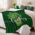 thumbnail image 3 of Throw Blanket Fleece Throw Blanket 50x60in, St. Patrick's Day Lucky Quote Shamrocks Soft Lightweight Bed Blankets Green Buffalo Plaid Fuzzy Couch Blankets for All Season, 3 of 9