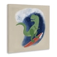 thumbnail image 3 of Stupell Industries Modern Surfing Dino T-Rex Canvas Art, 17 x 17, by Carrie Cantwell, 3 of 8
