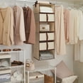 thumbnail image 3 of Foldable Hanging Closet Organizer with Drawers, 6-Shelf, Natural, Polyester Canvas, 13.60 x 12.20 x 42.50 inches, 3 of 8