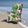 thumbnail image 4 of PHYHOO  Cactus Watercolor Flowers Microfiber Sand Free Beach Towel Oversized Quick Dry Absorbent for Pool Swimming Bathroom Beach Towel 30x60in, 4 of 8