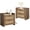 Wood, variant on EastVita Set of 2 Modern Nightstands with Type-C Charging Station, Bedside Tables with 2 PE Rattan Drawers, Rattan Nightstands for Bedroom, Living Room