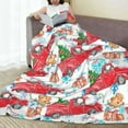 thumbnail image 6 of Zufioo Watercolor Red Truck And Fir Tree Fleece Blanket Queen Size,Plush Bed Blanket,Ultra Soft Throw Blanket,Plush Fuzzy Cozy Blanket Perfect for Bed,Couch-80"x60", 6 of 7