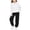 White A, variant on Zpanxa Girls 2 Piece Outfits Light Blue Hoodie and Black Jogger Pants Set Colorblock Casual Sportswear for Boys Girls Kids White 6 Years