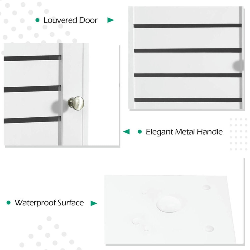 Finihen Wall Cabinet, Wall Mounted Bathroom Cabinet, Medicine Cabinet, Wall Mount Medicine Cabinet Multifunction Storage Organizer, for Kitchen Entryway Bathroom, White