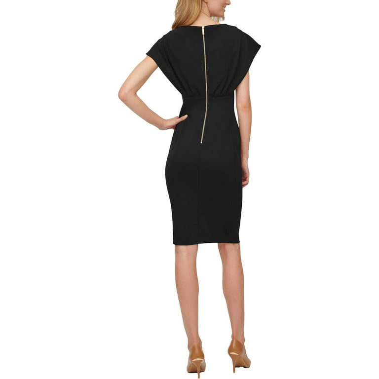 Calvin Klein Womens Work Short Sheath Dress Black 2