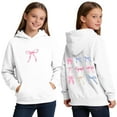 thumbnail image 2 of Toddler Girls Graphic Hoodie Casual Long Sleeve Hooded Sweatshirt with Prints Pullover Top Size 3-4T , White, 2 of 8