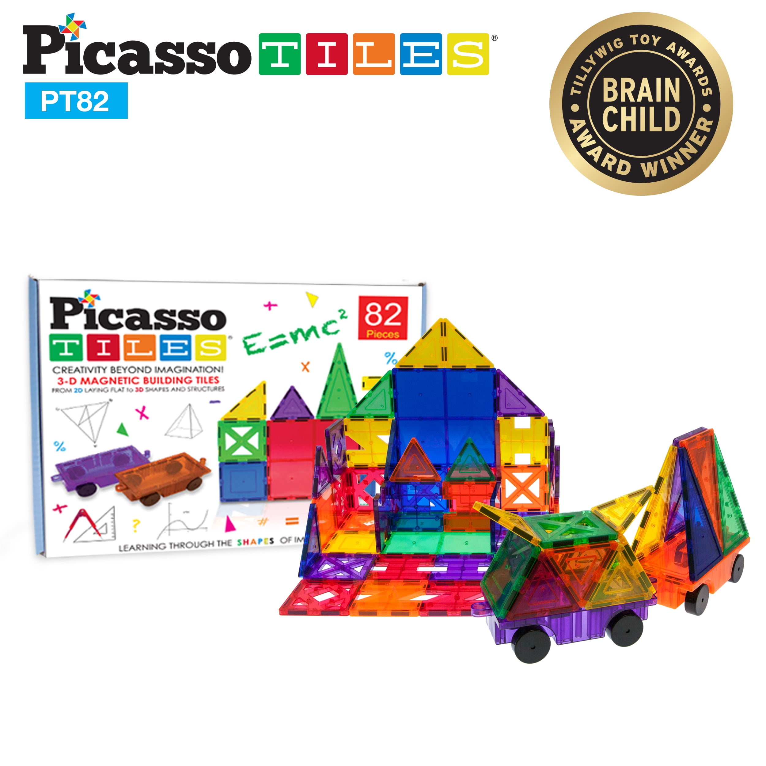 Picassotiles Creativity 82 Piece Set Magnet Building Tiles Clear Picassotiles Creativity 82 Piece Set Magnet Building Tiles Clear Color Magnetic 3d Block Com