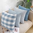 thumbnail image 5 of Yesfashion Set of 4 Decorative Farmhouse Throw Pillow Covers Plaid Cotton Square Pillow Cases Striped Pillowcase Soft Solid Cushion Case, 5 of 7