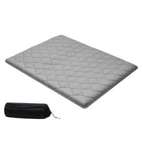 KFFKFF Japanese Tatami Mat, Queen Size Foldable Floor Mattress, Futon Mattress with Storage Bag & Fastener, 9-Layer Sleeping Mat for Dormitory, Meditation, Yoga, 80 x 60 x 3.5 in, Gray