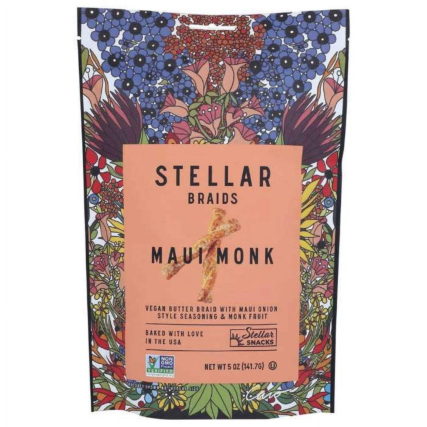 Stellar Snacks Pretzel Braids, Maui Monk 5 Oz Bag