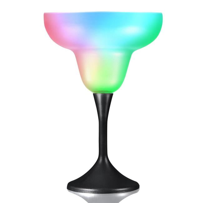 for Mardi Gras Flashing Margarita Glass Christmas and Neon Parties LED Cups Shots Mugs for Martini Cocktail Multicolor Weddings Rave Parties Clubs Fun Central I483 1 Piece 10 Ounce 7 Inches Flashing LED Light Up Margarita Glass 
