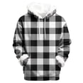 thumbnail image 2 of successthop Hoodie for Women Pullover with Pockets Long Sleeve Drawstring Top Plus Size Fleece Neck Checkered Streetwear, 2 of 6