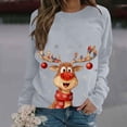 thumbnail image 2 of Tanghaowl Sweatshirts for Women Loose Fit Print Casual Crewneck Pullover Soft Winter Warm Sweatshirt Long Sleeve Cozy Loungewear Holiday Outfit Light Gray XXL, 2 of 5