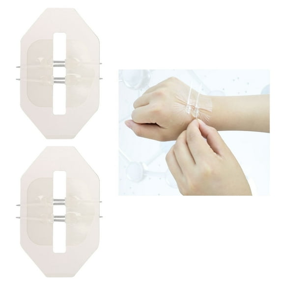 2pcs Emergency Wound Closures Adhesive Bandages Zip Stitch Laceration Kit for Wound Care Surgical Quality Laceration Repair Kit