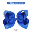 thumbnail image 2 of 2PCS 6" Big Hand-made Grosgrain Ribbon Solid Color Hair Bows Alligator Clips Hair Accessories for Little Teen Toddler Girls Kids, 2 of 6