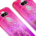 thumbnail image 4 of Case for LG Aristo 5/Phoenix 5/Tribute Monarch/Fortune 3/Risio 4/LG K31 Case with [Tempered Glass Screen Protector] SOGA Diamond Liquid Quicksand Cover Cute Girl Women Phone Case - Pink / Purple, 4 of 5