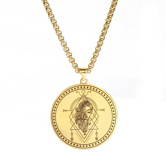 TEAMER Stainless Steel 12 Constellation Necklace Men Capricorn Libra Aries Leo Virgo Taurus Horoscope Zodiac Necklaces (Gold-Virgo)