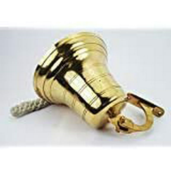 Enchanting Resonance: The 7" Solid Brass Hanging Bell - Polished to Perfection.