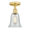 thumbnail image 2 of Innovations Lighting  Edison Hanover - 1 Light 6" Semi-Flush Mount Fishnet/Satin Gold, 2 of 5
