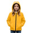 thumbnail image 5 of Big Kids Teen Hooded Zip Jacket Waterproof Windproof Long Sleeve Pocketed Outdoor Coat Fall Outerwear Ages 5-16 Yellow 15 Years, 5 of 9