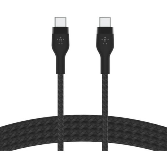 Belkin BoostCharge Pro Flex Braided USB-C to USB-C Charger Cable (2M/6.6ft), USB-IF Fast Charging Cable for iPhone 16 Series, Macbook Pro, iPad Pro, Galaxy S25, S24, Nintendo Switch 2 & More - Black