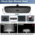 thumbnail image 6 of Rain Shower Head Combo, 3-Way Rain Shower Head Wall Mounted Black High Pressure Rain Shower Head Combo with Extension 4+1 Functions Arm Dual Shower Heads with Handheld Spray Combo 12INCHS, 6 of 8