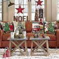 thumbnail image 3 of Set of 4 Christmas Cushion Covers, Linen Decorative Throw Pillow Covers Santa Claus Cushion Cover Decorative Pillow Case for Sofa Couch Bedroom Living, 3 of 5