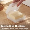 thumbnail image 5 of Topboutique 2 Pcs Travel Soap Box Clear Bar Soap Container with Lid Square Soap Holder Travel Case Portable Soap Holder Soap Dish with Draining Pad for Bathroom Shower Home Outdoor Gym Fitness, 5 of 7