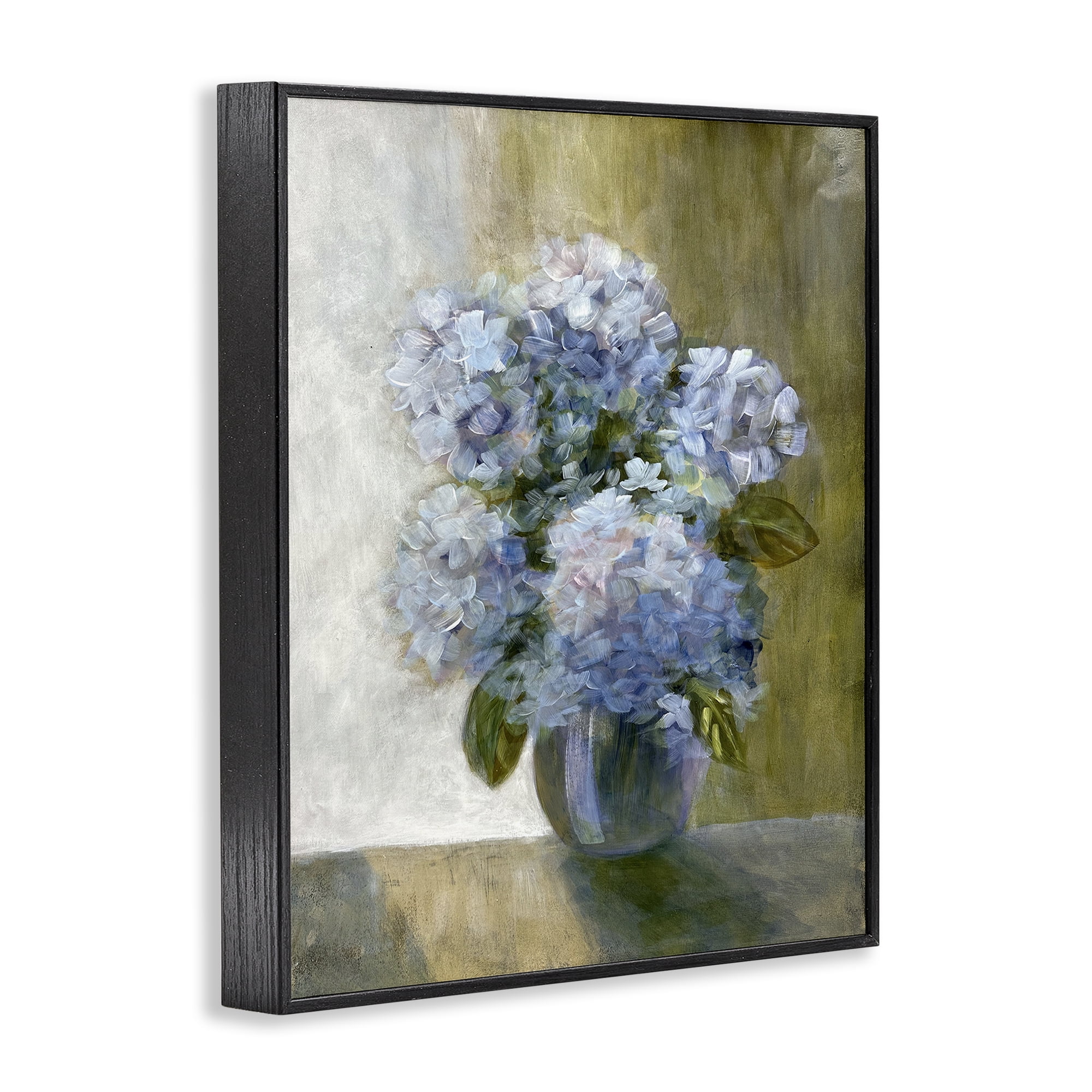 Stupell Industries Hydrangeas in Vase Botanical & Floral Painting Black Framed Art Print Wall Art, 11 x 14