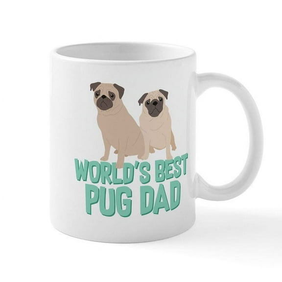CafePress - World's Best Pug Dad - 11 oz Ceramic Mug - Novelty Coffee Tea Cup