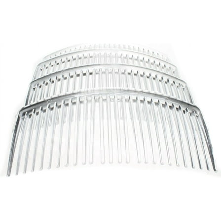 4 Pack of Clear Large 9cm Plain French Side Hair Combs Slides Grips Clips Hair Accessories for Women Girls by