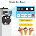 thumbnail image 5 of Commercial Ice Cream Maker Machine, 4.7-5.8 Gal/H Stainless Steel Soft Ice Cream Machine with Precooling and 7L Hoppers, 5 of 8