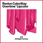 Revlon ColorStay Overtime Longwearing Gloss Lipstick with Vitamin E, 470 All Night Fuchsia, 0.07 fl oz
