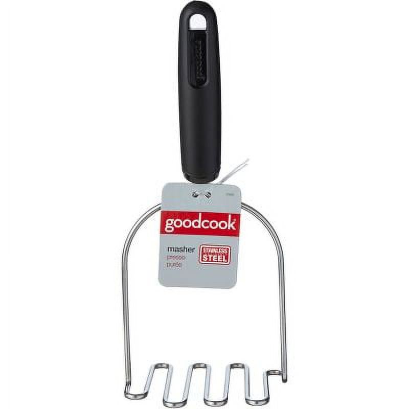 GoodCook 9.5" Stainless Steel Potato Masher and Meat Chopper Tool, Silver/Black - image 2 of 5
