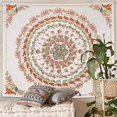 thumbnail image 4 of Tapiz bohemio para colgar en la pared, medallón floral de mandala, tapiz hippie con forma de hongo y carteles de color rosa claro, diseño de corona estética, tapiz de fase lunar natural para, 4 of 5
