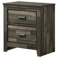 thumbnail image 4 of Rustic Brown Style 3pc Queen Platform Bed Chest Nightstand Set Built-In Lighting Bedroom Furniture, 4 of 5