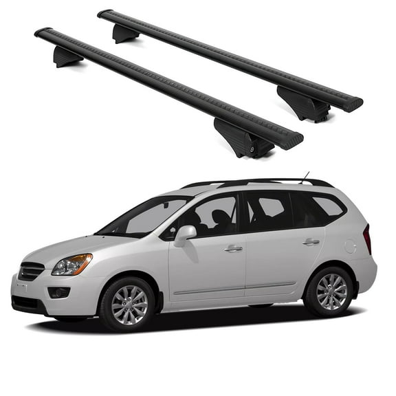 ERKUL Roof Rack Cross Bars for Kia Rondo 2007-2009 | Aluminum Crossbars with Anti Theft Lock for Rooftop | Compatible with Raised Rails - Black