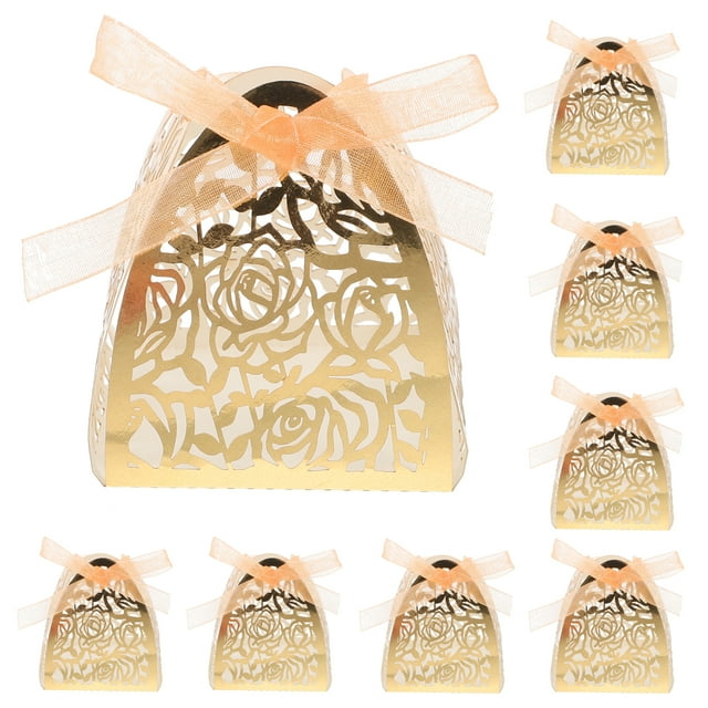 BRIGHTFUFU 50 Uds. Soportes de papel para Chocolate, tazas de trufa con patrón de rosa hueca, envoltorios de papel con bolas de Chocolate