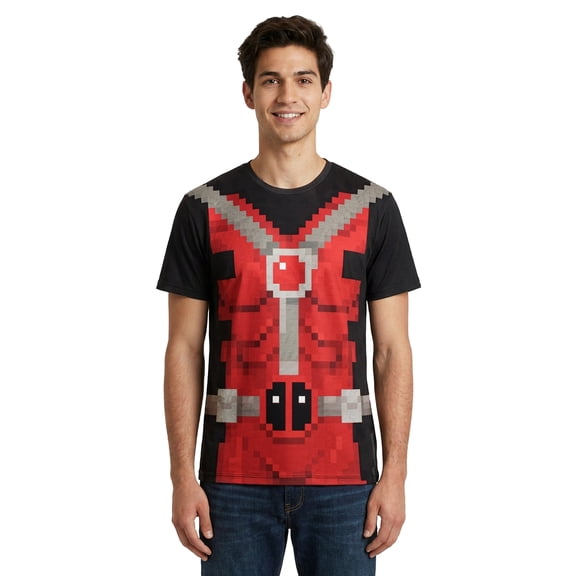 Marvel Deadpool T-Shirt Men's Pixel Art Sublimation Tee