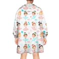 thumbnail image 2 of Ballet Princess Pattern Wearable Oversized Blanket,Wearable Blanket Hoodie for Adults,Cozy Hooded Blankets with Super Pockets,Super Warm Fuzzy Pullover for Women & Men, 2 of 6