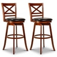thumbnail image 1 of Costway 30.5" Swivel Barstools Set of 2 with Backrest Faux Leather Upholstered Seat for Pub, 1 of 8