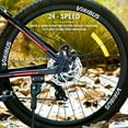 thumbnail image 4 of Red Adult Mountain Bike with 26 Inch 24 Speeds Wheel Derailleur Lightweight Sturdy Aluminum Frame Bicycle with Dual Disc Brakes Front Suspension Fork for Men, 4 of 7
