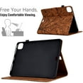 thumbnail image 4 of Case for iPad Pro 11" 2022/2021/2020/2018, for iPad Air 11" 2024 Case, Embossed Tree Pattern PU Leather Book Style Smart Auto Wake/Sleep Cover Card Slots Flip Stand Case for iPad Air 5/Air 4, Brown, 4 of 9