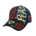 thumbnail image 2 of Dengjunhu Baseball Cap Letter Graffiti Print Casual Wide Brim Breathable Windproof Sun Protection Adjustable Outdoor Women Men Sport Hat for Daily Life, 2 of 7