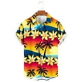 thumbnail image 4 of Penkiiy Men's Hawaiian Casual Button Down Shirts Short Sleeve Regular Fit Fashion Camp Beach Shirts Tops XL Yellow, 4 of 4