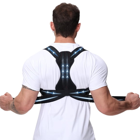 Corrector de postura Luckela para hombres y mujeres, soporte de espalda XL
