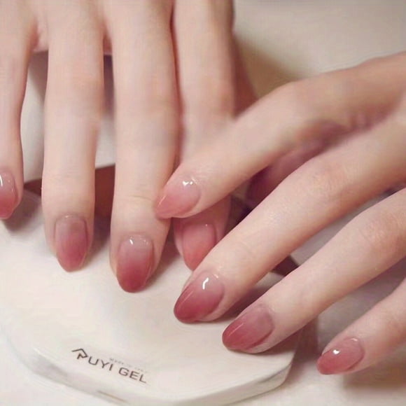 Short Press On Nails French Pink Fake Nails With Design, Acrylic False Nails, Full Coverage False Nails, Nail Accessories