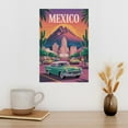 thumbnail image 3 of Monterrey Retro City Travel Poster with Sunset Mountains And Palm-lined Streets Print Poster, 3 of 8