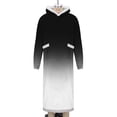 thumbnail image 4 of Afuyipoi Men Fleece Gradient Casual Hooded Pocket Pullover Long Sleeve Bathrobe Night Robe, With Pockets Long Sleeve Soft Gradient Hooded Bathrobe White S, 4 of 6